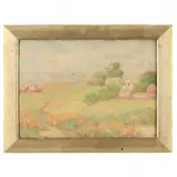 Mission Beach, San Diego by Henry Hengstler, Oil on artist's board, sold Jul 2021