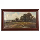 Landscape with Sheep by Charles W Oswald, Oil on canvas, sold Jun 2021
