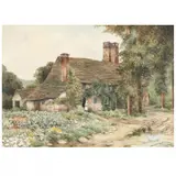 Cottage Garden in Summer by Christopher Wyndham Hughes, Watercolor on paper, sold Jun 2021