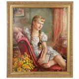 Portrait of Sonia Grace by Dorothy Hart Drew, Oil on canvas (wax lined), sold Jun 2021