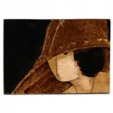 Woman in a Hat by Stephen White, Mixed media on panel, sold Jun 2021
