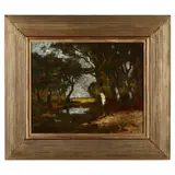 Arched Trees, Damascus (by the woodland pool) by Max Weyl, Oil on canvas, sold Jun 2021