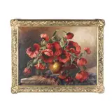 Still Life with Poppies by Walter Keul, Oil on canvas, sold Jun 2021