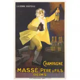 Champagne Massé Père & Fils by Marcellin Auzolle, Lithographic poster in colors, sold Jun 2021