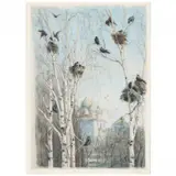 Zagorsk, The Rook's Nest by Petr Petrovich Belusov, Hand-colored etching, sold Jun 2021