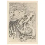 Le Chapeau Épinglé (Pinning the Hat) by Pierre-Auguste Renoir, Etching on cream paper, sold Jun 2021