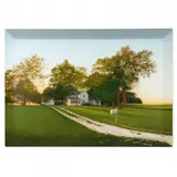 Rowand Homestead by Michael Dubina, Oil on shaped canvas, sold Jun 2021
