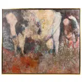 Cow Series #34: Pink Cows by Genevieve Cotter, Oil on canvas, sold Jun 2021