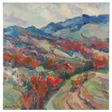 Red Bud Time (Matney Hill) by James P. Kerr, Oil on linen, sold Jun 2021