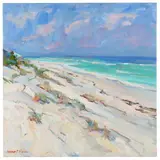 Bahamas Beach by James P. Kerr, Oil on linen, sold Jun 2021