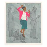 Walking Blindly by Elizabeth Catlett, Lithograph in colors, sold Jun 2021