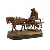 The Cossack Lovers by Albert Moritz Wolff, Bronze with applied golden patina, sold Jun 2021