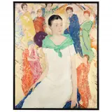 Portrait of a Woman with Celestial Figures by Eben Farrington Comins, Oil on canvas (lined), sold Jun 2021