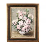 Still Life with Mountain Laurel by Dines Carlsen, Oil on Masonite, sold Jun 2021