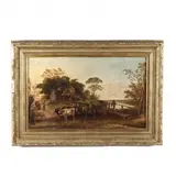 Fording the Herd by Edmund Aylburton Willis, Oil on canvas, sold Jun 2021