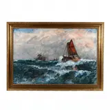 Large Maritime Scene by Niels Hansen, Oil on canvas, sold Jun 2021