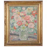 Flowers in a Glass Jug by Nora Lucy Mowbray Cundell, Oil on canvas board, sold Jun 2021