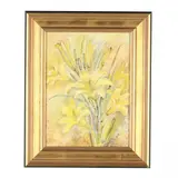 Still Life with Lillies by D. Warren, Oil on canvas board, sold May 2021