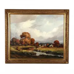 Autumn in New England by John Hare, Oil on canvas, sold May 2021