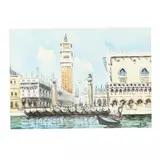 View of St. Mark's Square from the Grand Canal, Venice by L. Rizzi, Watercolor on paper, sold May 2021
