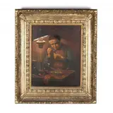 The Pipe Smoker by P. Verbergham, Oil on canvas, sold May 2021