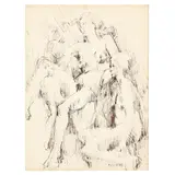 Study of Two Nudes by Joe Rowand, Ink on paper, sold May 2021