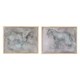 Untitled (Two Horse Paintings) by Genevieve Cotter, Oil and wax on canvas, sold May 2021