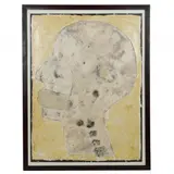 Tar Paperhead 3 by Jeff Goll, Mixed media on paper, sold May 2021