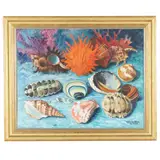 Still Life with Seashells by Alphonse Mora, Oil on canvas, sold May 2021