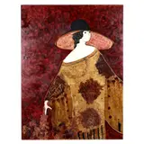 Woman in Gold by Stephen White, Oil on panel, sold May 2021