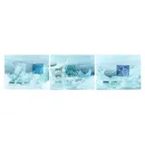 Abstract Waterscape Triptych by Bob Rankin, Mixed-media painting on paper, sold May 2021
