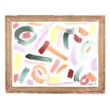 Abstract Composition by Sam Ezell, Oil on recycled canvas (with previous painting to canvas verso), sold May 2021