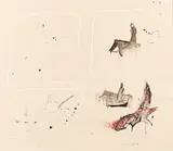 Abstract composition by Madeleine Pyk, 1968, Mixed media, sold Oct 2026