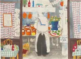 The Kitchen by Lennart Jirlow, Colour lithograph, sold Oct 2026