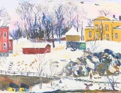 Mot Beckholmen by Maurice Moberg, Oil painting, sold Oct 2026
