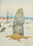 Runestone by Olle Cronsjö, Watercolour, sold Oct 2026