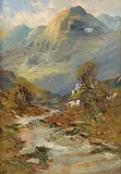 Alpine landscape by Oidentifierad Konstnär, Oil painting, sold Oct 2026