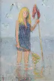 Girl with a net by Stig Södersten, Oil painting, sold Oct 2026