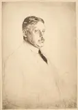 Portrait of Eliel Löfgren by Axel Fridell, 1928, Drypoint etching, sold Oct 2026