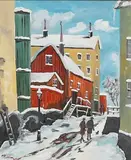 Winter motif by Max Hellberg, Oil painting, sold Oct 2026
