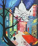 Cityscape by Jan Sigfrid Alfons Carlsson, Oil painting, sold Oct 2026