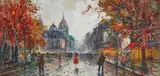Street scene by Otydlig Signatur, Oil painting, sold Oct 2026