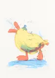 And-nöd by Lasse Åberg, Colour lithograph, sold Oct 2026