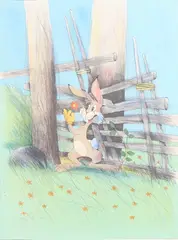 Hare i sommardräkt efter Bruno Liljefors by Lasse Åberg, Colour lithograph, sold Oct 2026