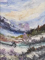 Landscape with bird by Gusaf Magnusson, Oil painting, sold Oct 2026