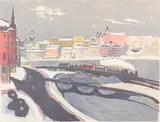 Stockholm motif by Knut Gruva, 1963, Colour lithograph, sold Oct 2026