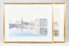 Stockholm motifs by Berndt Rune Jäverbrandt, Colour lithographs, sold Oct 2026