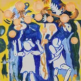 Composition with figures by Ralph Jobsson, oil, sold Oct 2026