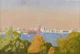 Stockholm motif with the City Hall by Oidentifierad Konstnär, Oil painting, sold Oct 2026