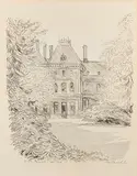 Villa Papyrus by Roland Svensson, 1978, Charcoal drawing, sold Oct 2026